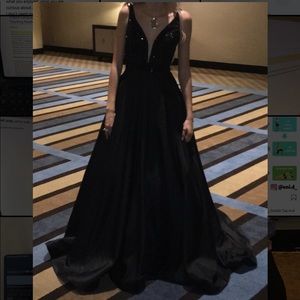 Sherri hill maxi black dress